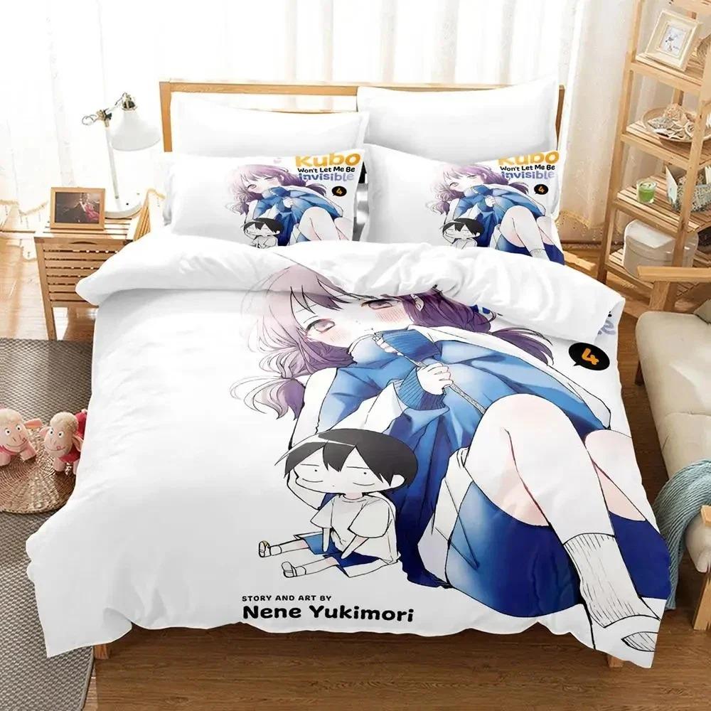 Anime Kubo Won't Let Me Be Invisible Bedding Set Duvet Cover Bed Set Quilt Cover Pillowcase Comforter king Queen Size Boy Adult