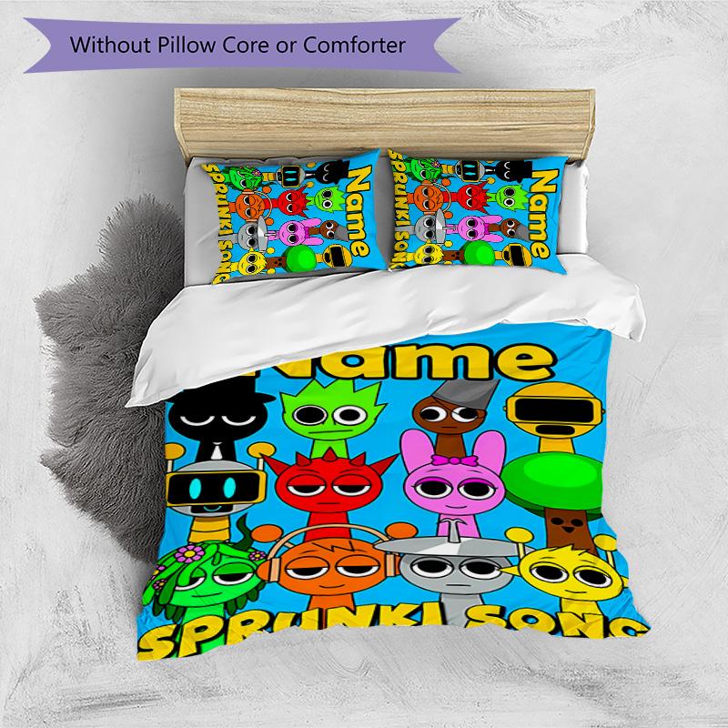 3pcs SPRUNKI10 Cover Set - Personalized Name, HD Printed Bedding with 1 Cover and 2 Pillowcases - Perfect for Home Decor, Easy Care