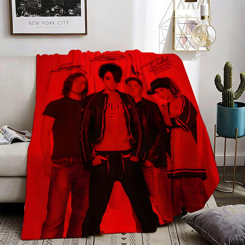 Metal Rock Band Tokio Hotel Throw Lightweight g Flannel Blanket Soft Skinfriendly for Summer Cooling