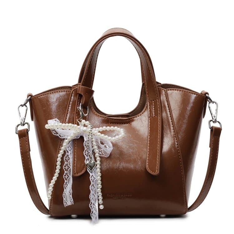 Glossy portable tote bag women's shoulder messenger bag