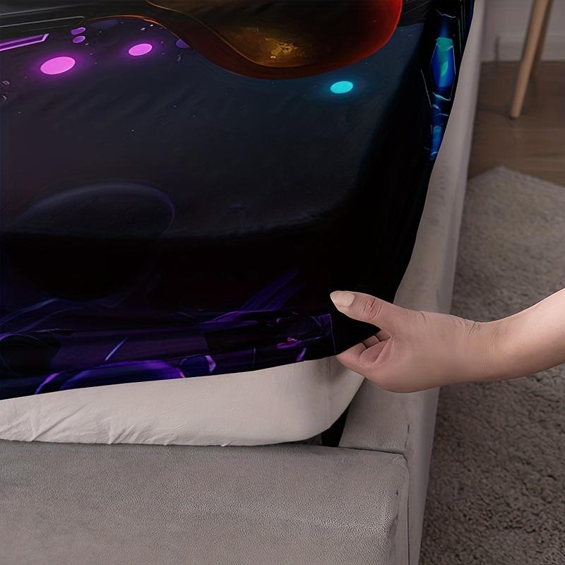 Cool Gamepad Pattern Bed Hat Three-Piece Digital Printing Bedroom Room School Dormitory Bedding