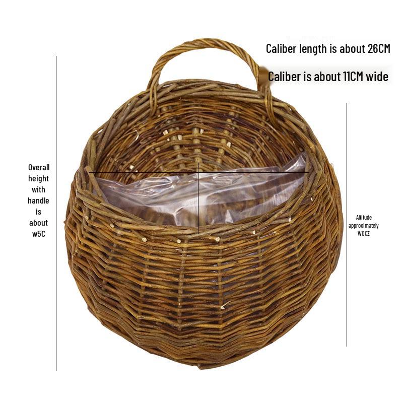 Handmade Willow Woven Wall Hanging Flower Basket Pot