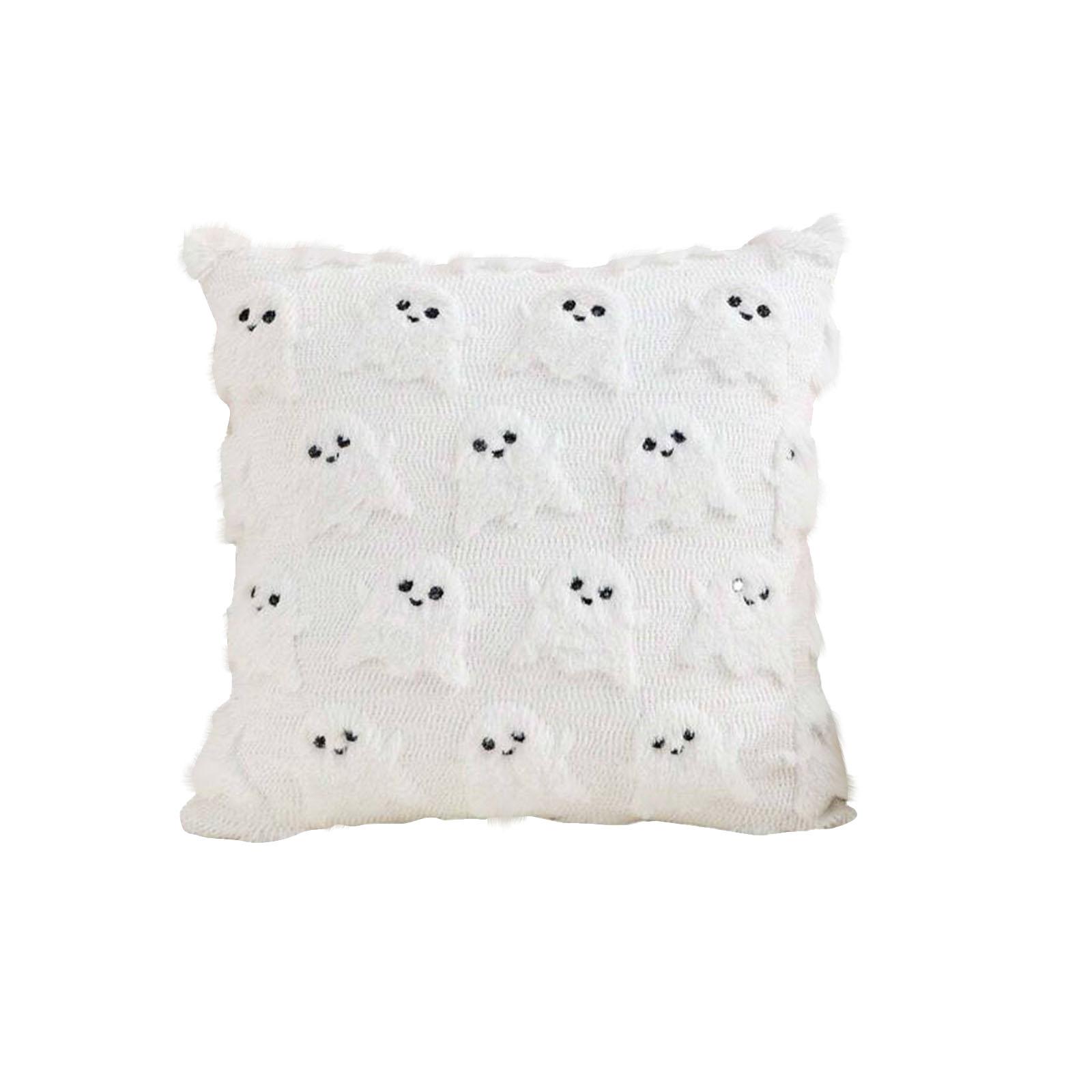 

Подушка на Хэллоуин без наполнителя, плюшевая подушка, фестивальное украшение, диван в гостиной, наволочка для спальни. One Size белый