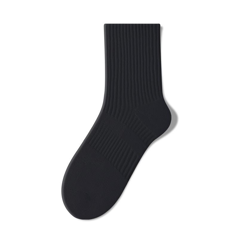 Men's Summer Pure Cotton Sports Running Boneless Deodorizing Sweat Absorbing Tube Socks