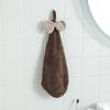 Coral Fleece Bow Knot Hanging Hand Towel: Absorbent Kitchen & Home Towel for Adults & Children