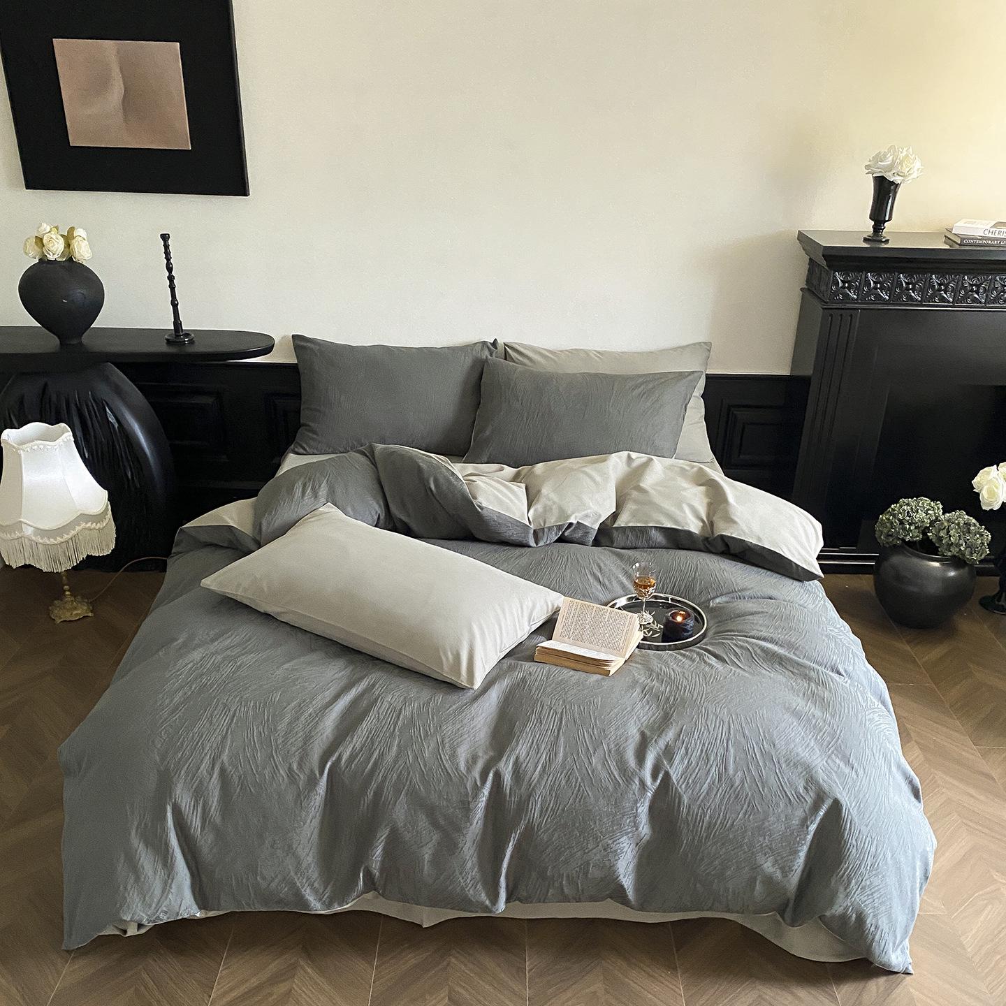 

Luxury Jacquard Long-Staple Cotton Four-Piece Bedding Set 1.2m Bed Sheet 3-piece Set