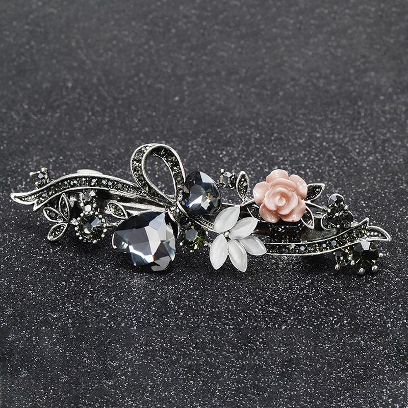 Koreanische Strass Haarnadel Hinterkopf Federclip Eleganter Top Clip Haarschmuck Pferdeschwanzclip Damen Haarnadel Erwachsener Clip Kopfschmuck