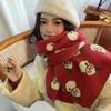 Fashionable Christmas Elk Snowman Scarf Warm Shawl Red Scarf Student Couple Christmas Gift Winter Warm Neck Protection Scarf