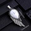 Natural Crystal Necklace Angel Single Winged Pendant Natural Gem Necklaces Jewelry Healing Stone Necklaces for Women Angel Wings