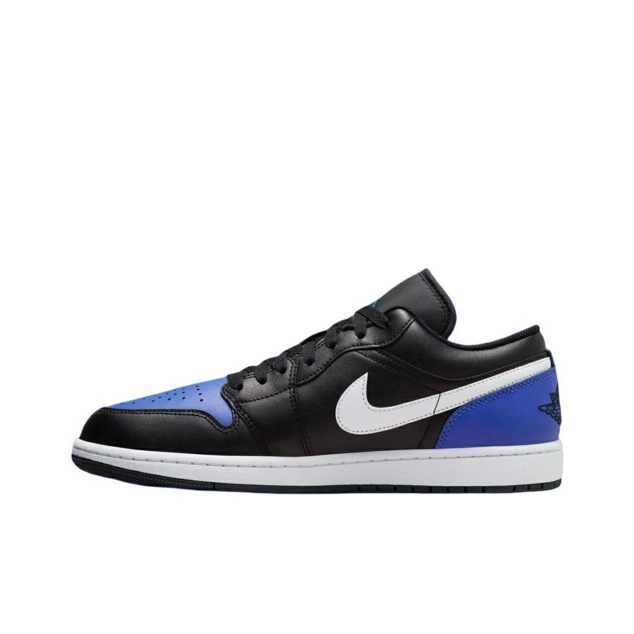 Jordan Men's Black/White Air 1 Low Royal Toe Unisex Sneakers Game-Royal 553558-042 Cm