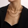 Retro Multi-layer Paper Clip Bamboo Collarbone Chain Necklace Female, Japanese and Korean Trend Women's Necklace