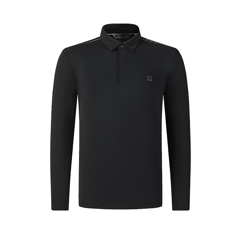 Fila Golf Series Fashion Simple Personality Classic Sports Leisure Versatile Comfortable Quality Knitted Long Sleeve Polo Shirt Men Tops A11M615217FBK