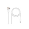 Nanocable USB-A 2.0 Male To Lightning Male Cable 1m - White-10.10.0401