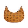New MCM Aren Coated Canvas Crescent Bag, Shoulder Bag, Handbag Small Women's Brown & Cognac MWHCATA11CO001