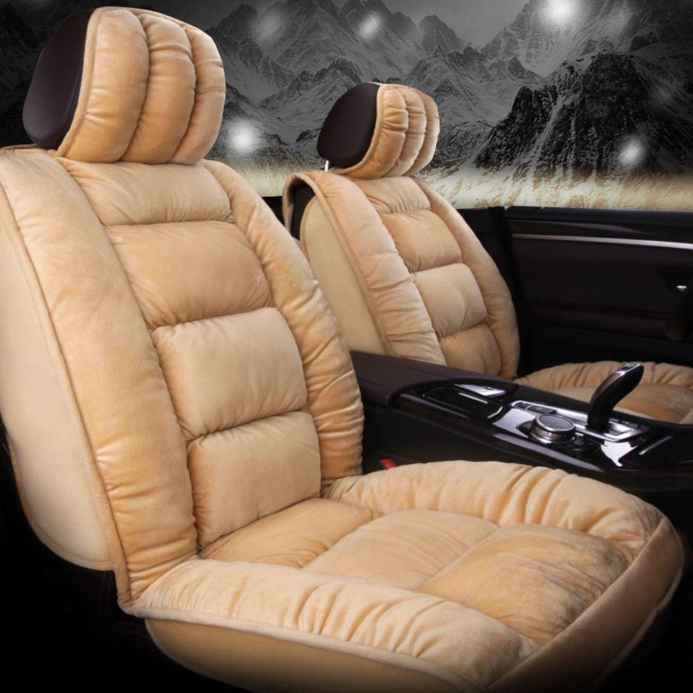 

Non-slip Car Plush Cushion Warm Winter Warm Seat Cover Durable Front Rear Seat Mat Travel чёрный