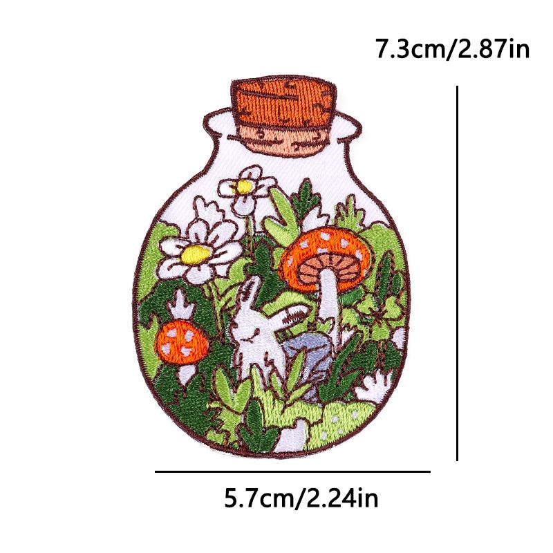 Japanese Cartoon Style Embroidery Patch Iron On Patches For Clothing Stickers Cherry Blossoms Fusible/Sewing Decorate Applique