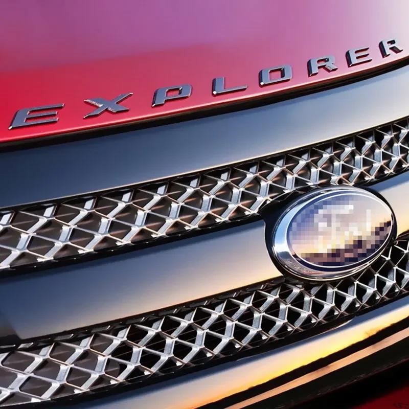 1Pc Chrome Black 3D ABS EXPLORER Letters Car Front Hood Bonnet Emblem Badge Sticker Car Styling Accessories