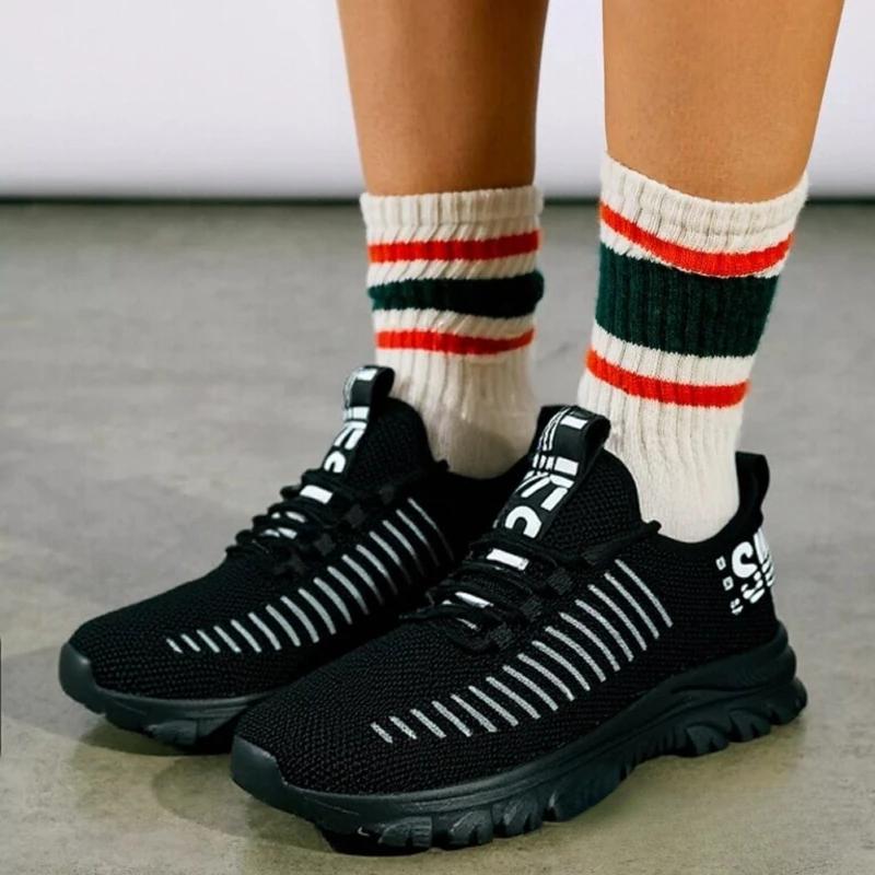 Women'S Lightweight Tennis Shoes Fashionable Comfortable Lace Up Shoes Outdoor Volleyball Tennis Training Sports Platform Shoes