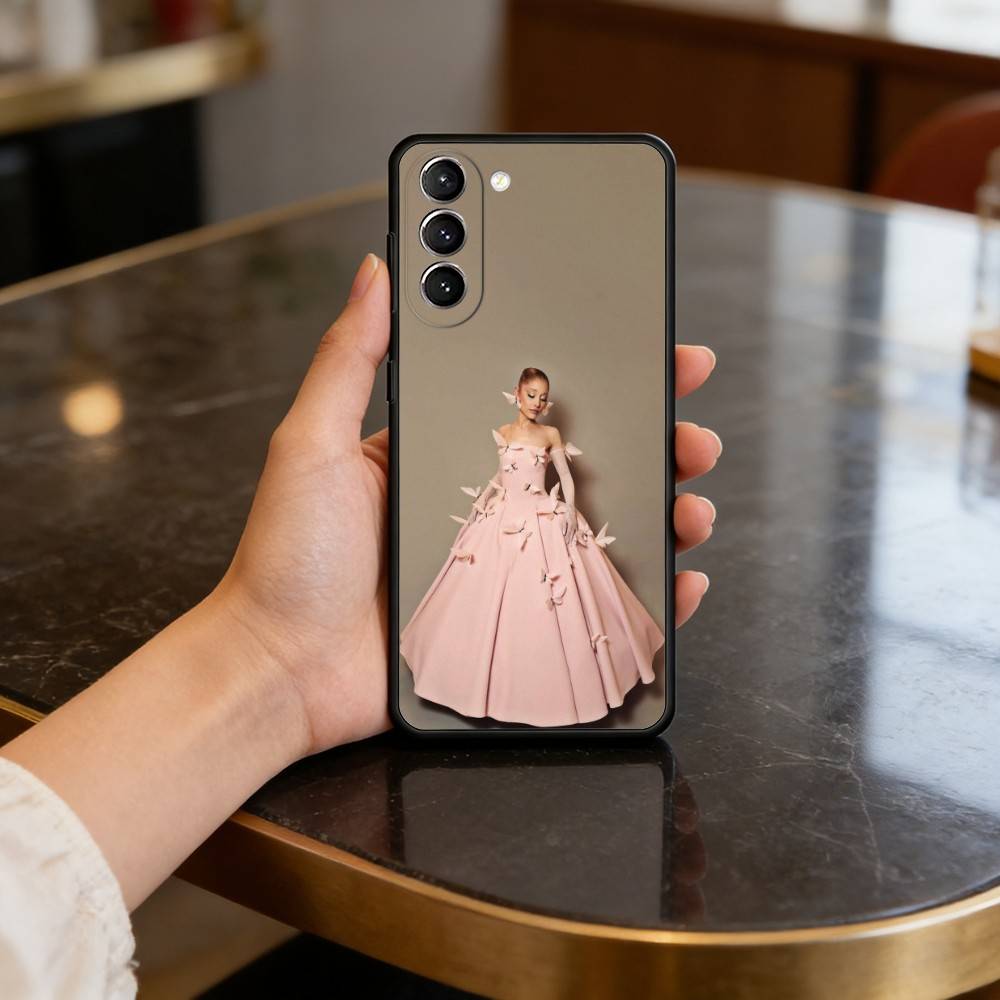 

Singer A-Ariana G-Grande Phone Case For Samsung S25,24,23,22,30,21,10,9,Ultra,Plus,Lite,FE,4,5 G Soft Black Case Samsung S21lite