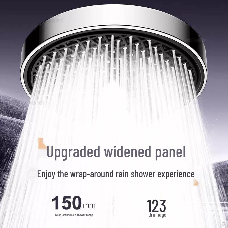High-Pressure 15cm Shower Head with Enhanced Water Output and Integrated Filter