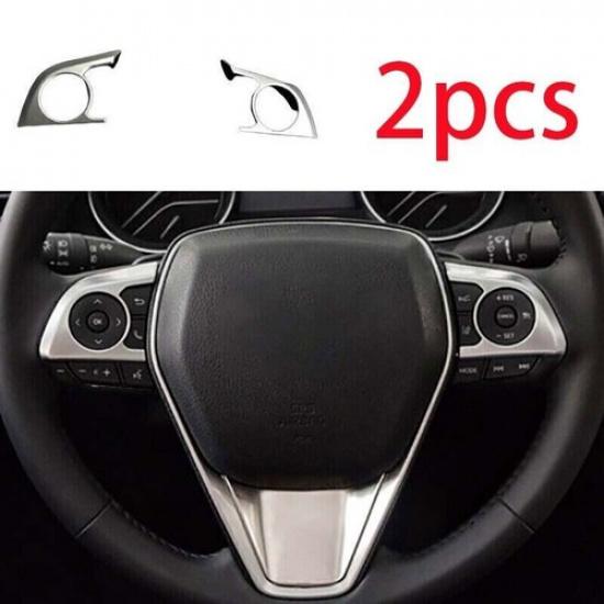 Cover Trim Steering Wheel Control Button For Toyota Camry 2018- Silver Matte