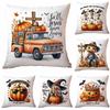 New Autumn Pumpkin Halloween Print Pillow Home Sofa Bed Cushion Cover Festive Atmosphere Decoration