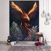 Starry Sky Patterned Flame Phoenix Tapestries Wall Decor for Living Room And Bedroom Dreamy Atmosphere Decorative Artwork