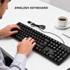 104 Keys Wired Keyboard 1.5m Cable USB Keyboard Stable English Keyboard  Home