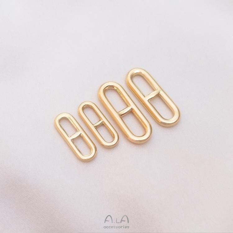 14K Gold Kupferplattierter D-Ring Verschluss & Ohrring Anhänger Verbinder