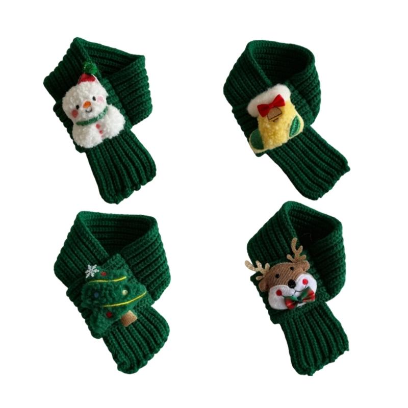 Knitted Pet Scarf Collar Set of 4 for Small Dog and Cats, Christmas Dress Up Neckwear, Soft Neck Scarves for Holiday Photo Accessory