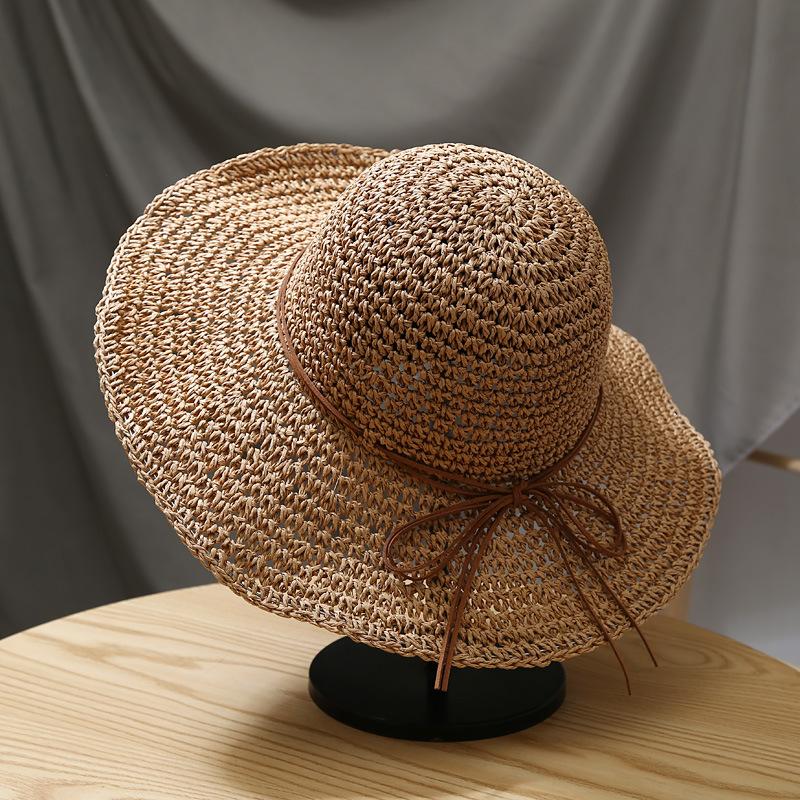 Women's Summer Straw Hat, Fresh and Simple Korean Style, Versatile for Beach Trips, Sunshade Sun Hat, Wide Brim Sun Protection Fisherman Hat
