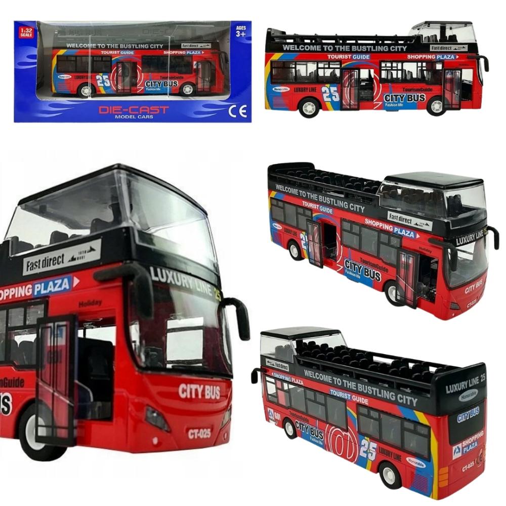 Megadidi Double Decker Bus Metal World Lights Sounds Bus Model