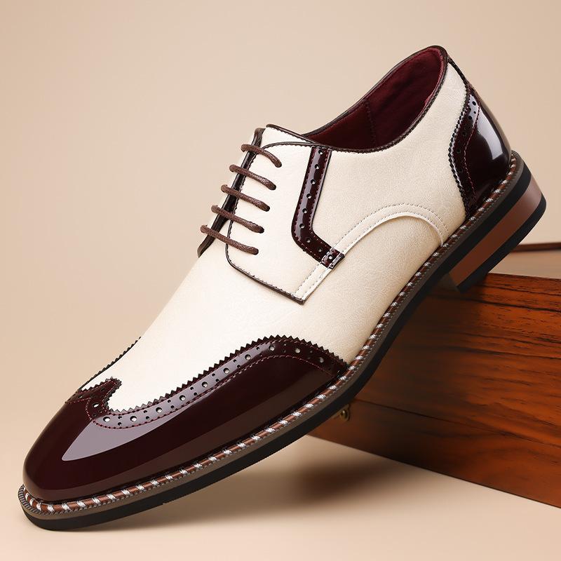 Hot-selling business leather shoes men's high-end versatile comfortable breathable men's shoes trendy pointed leather shoes