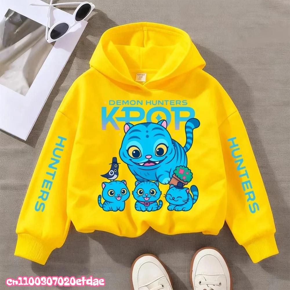 2025 Anime K-Pop Girl Witch Hunter Hoodie Harajuku Hip Hoodie Boy Kids Letter Print Sportswear Fashion