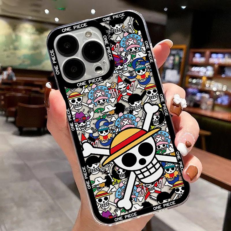 Japanese Anime L-Luffys LOGO Case For iPhone 16 15 14 13 12 11 Mini Pro Max X XR XSMax 7 8 Plus SE20 Ones Pieces Clear Cover