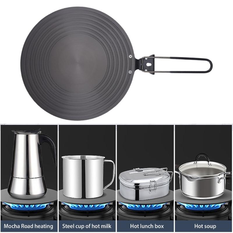 Round Aluminum Heat Conduction Plate Quick Defrosting Tray for Gas Stove Folding Design 6mm Thickness Ideal for Cooking