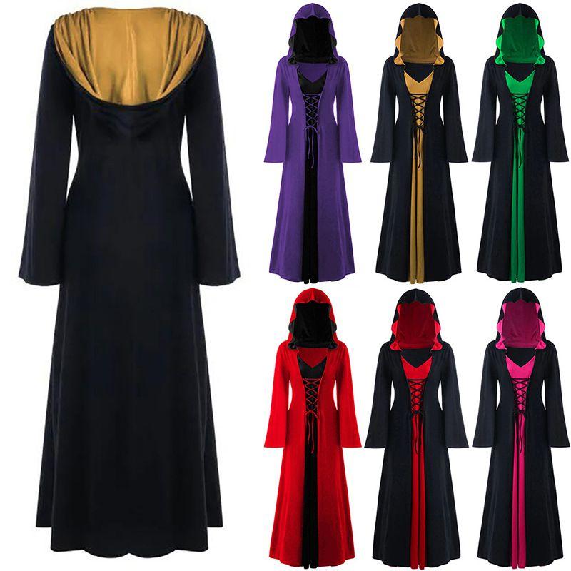 Renaissance Ladies Medieval Fancy Dress Gothic Halloween Witch Costume Cosplay