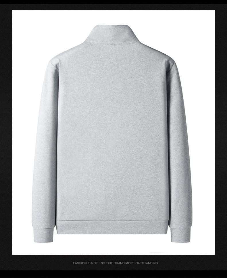 2024 Men's Solid Color Stand Collar Zipper Jacket - Versatile, Fashionable Spring/Autumn Casual Wear for Youth and Dads.