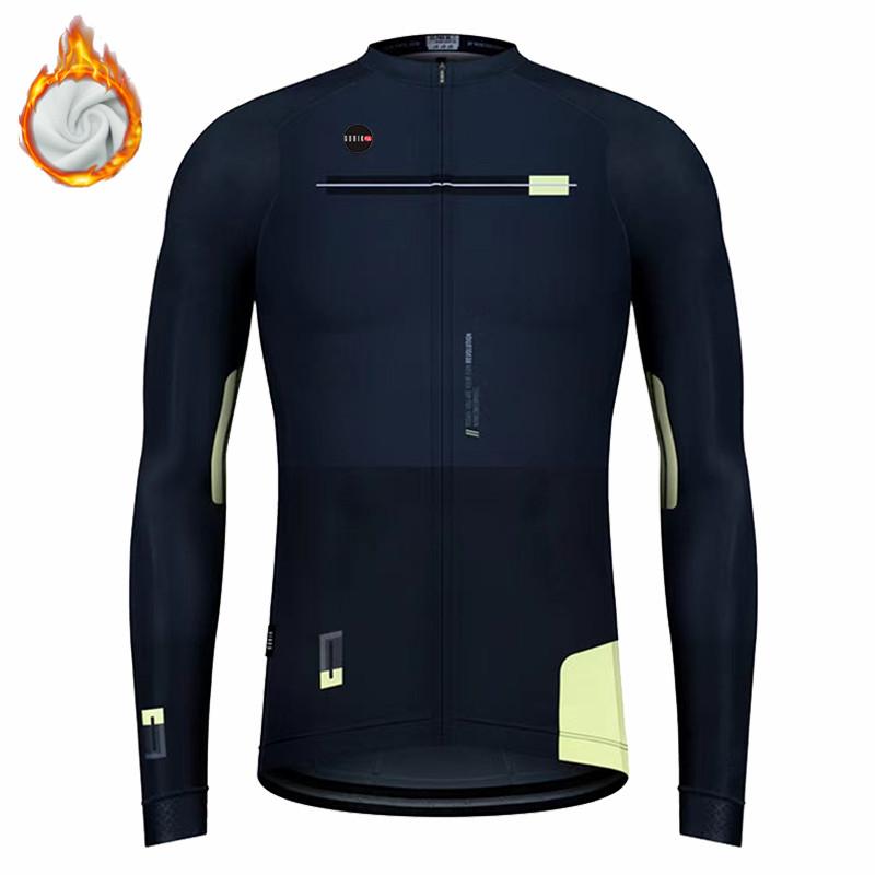 Winter Cycling Men's Long Sleeve Gobikful Jackets Thermal Fleece Bicycle Jersey Ciclismo Racing Jacket Roadbike Shirts