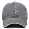 Wave Pattern Embroidered Baseball Cap, Solid Color Washed Retro Hat, Men's and Women's Hip-hop Sun Hat, Travel