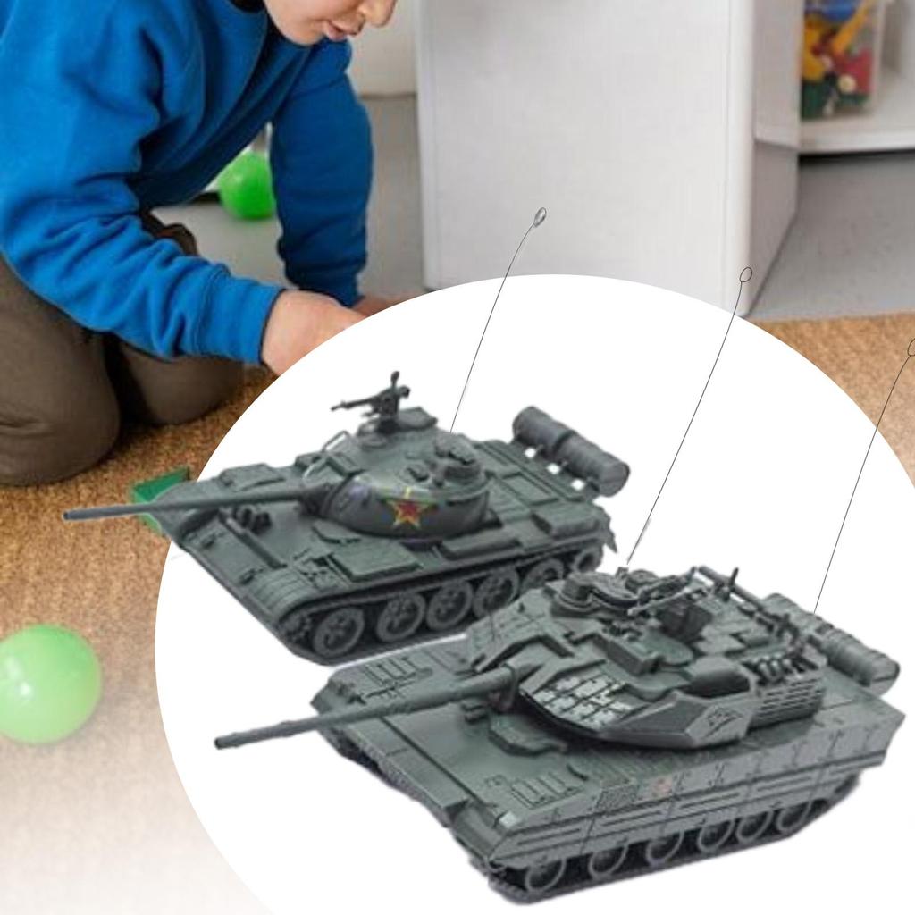 2 Pieces 1/72 4D Assembly Model DIY Assemble Building Miniature Tanks Light Tank Toy