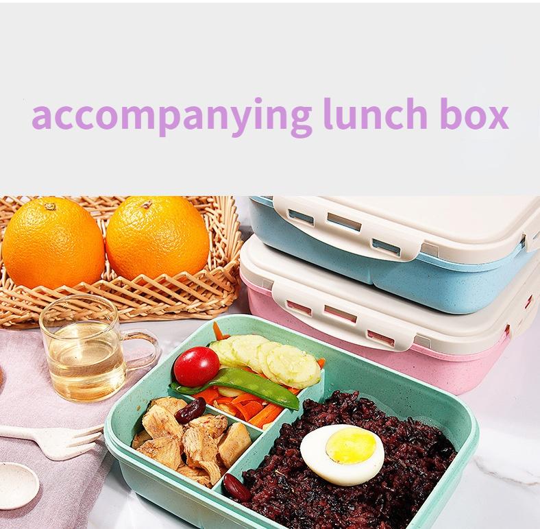 Wheat Tableware Japanese Plastic Lunch Box Insulation Preservation Box Student Children's Lunch Box Food Container