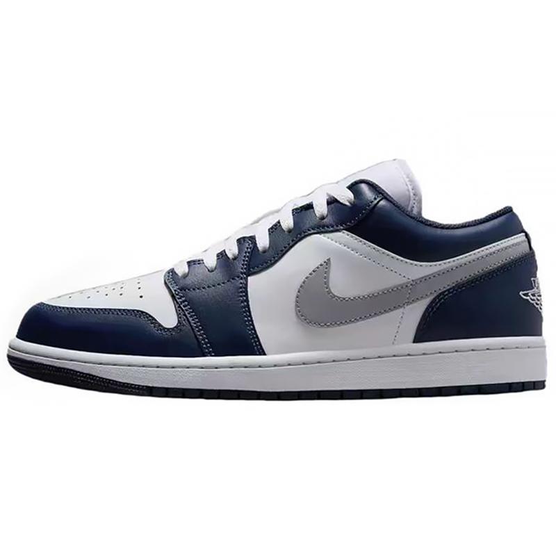 Jordan Air Jordan 1 Abrasion Resistant Low Top Vintage Basketball Shoes Men's Blue White 553558-141(Team96-S-BOX)
