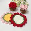 Crochet Floral Coasters Set Table Decorations Bouquet Coasters Potted Plant Decor Handmade Crafts Table Mat Kitchens Accessories