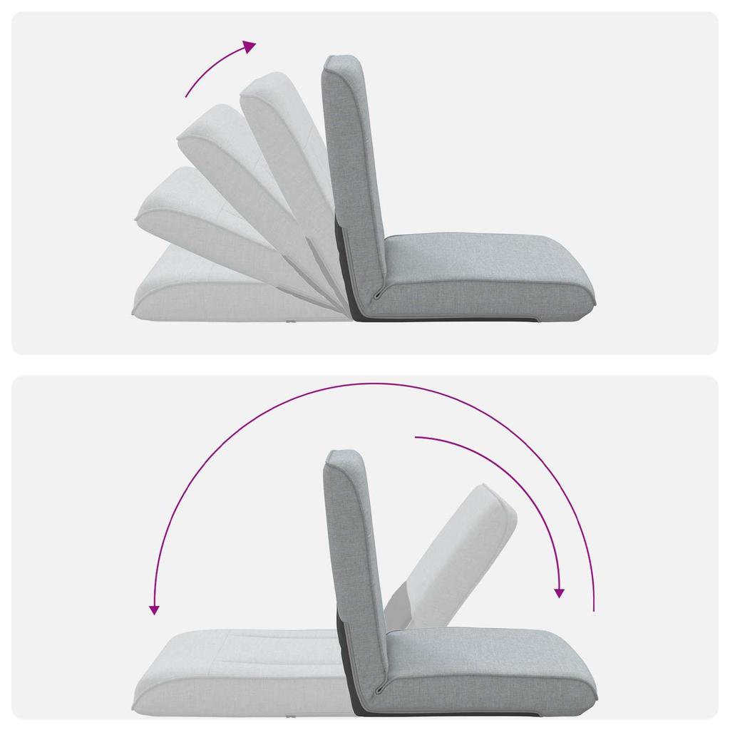 Adjustable Footstool Light Grey Fabric