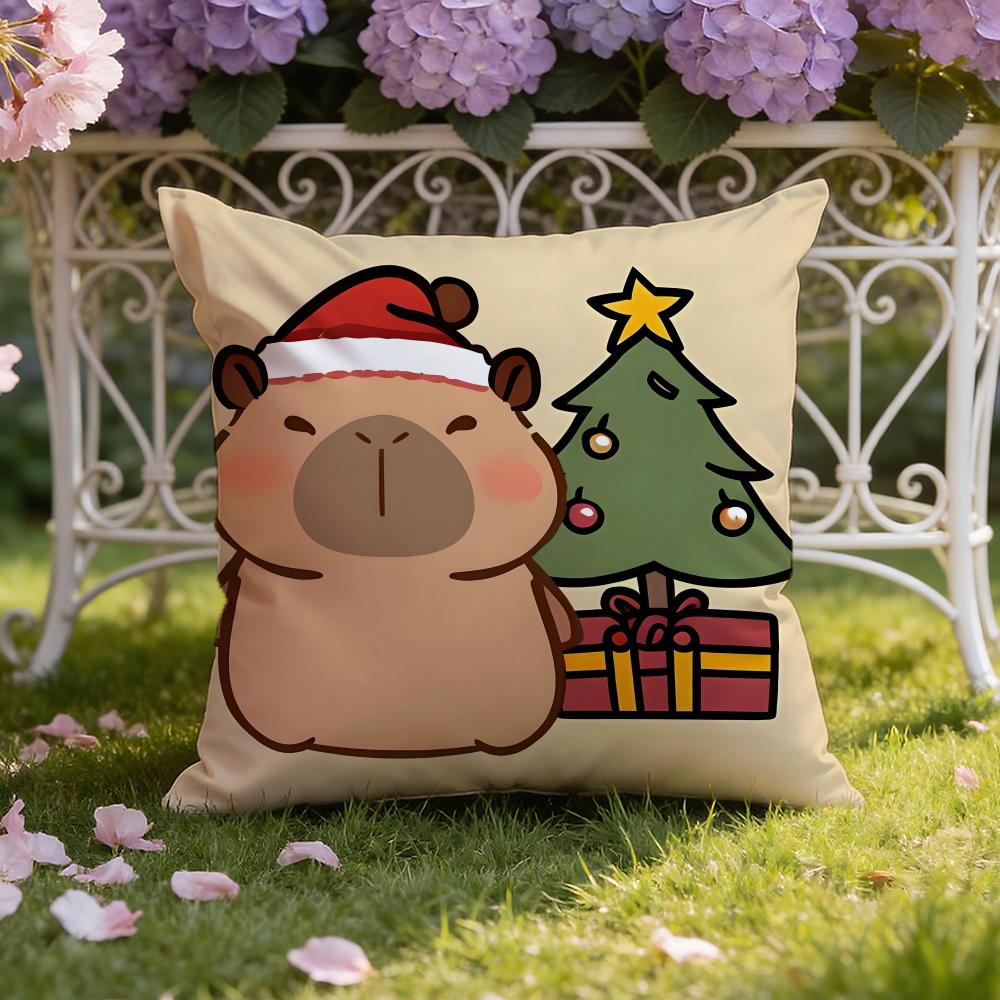 Cute C-Capybara Cushion Cover Home & Car Dual-Scene Pillow Cover: Reversible for Premium Comfort