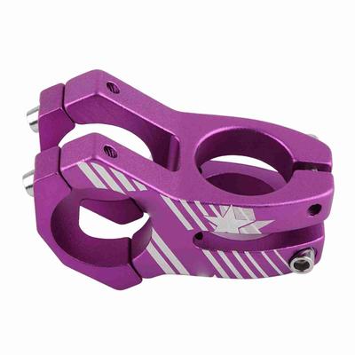 Attacchi Manubrio Durevoli per Bici da Montagna e da Strada 31.8mm Lega di Alluminio Attacco Manubrio Bicicletta Viola