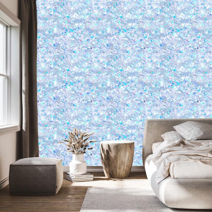 Iridescent glitter wallpaper azure, celadon and blue 50x1000
