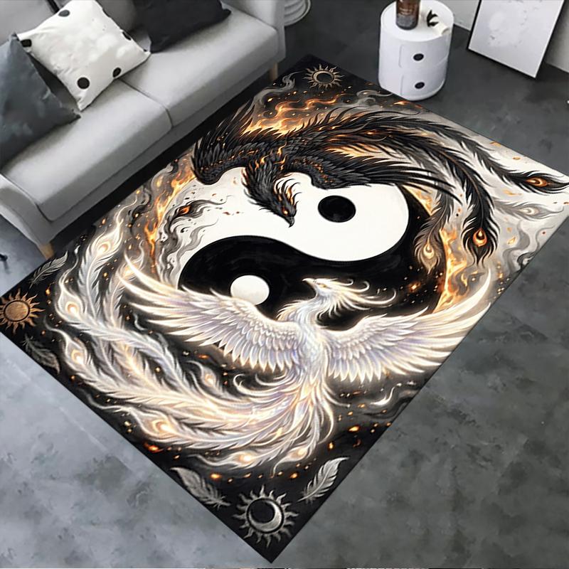 2025 New crowned Crane Carpet Rug for Living Room Bedroom Home Sofa Decoration,Kids play Non-slip Floor Mat98
