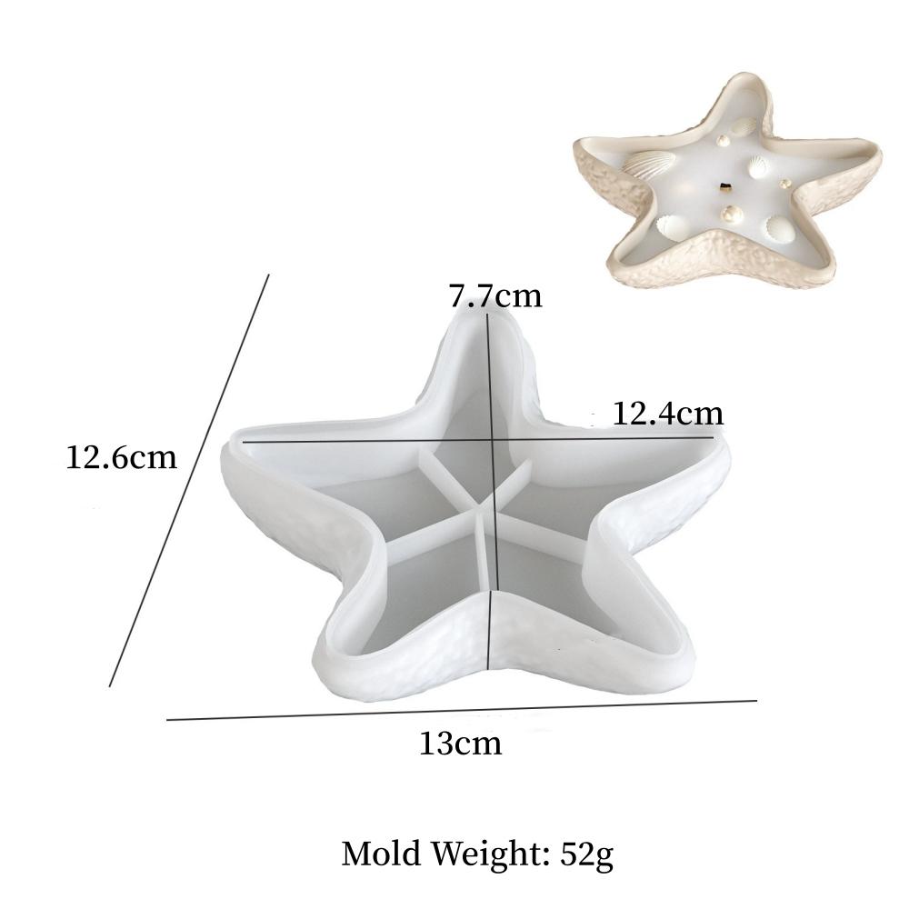 DM1254 Starfish Shell Tray Silicone Mold Concrete Candle Holder Jewelry Plate Cement Gypsum Storage Mould for DIY Art Crafts